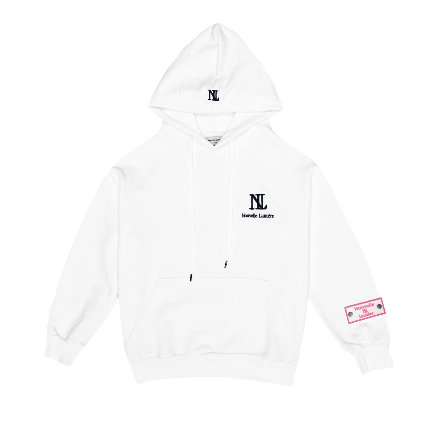 Nouvelmière White Hoodie Pink and Pen