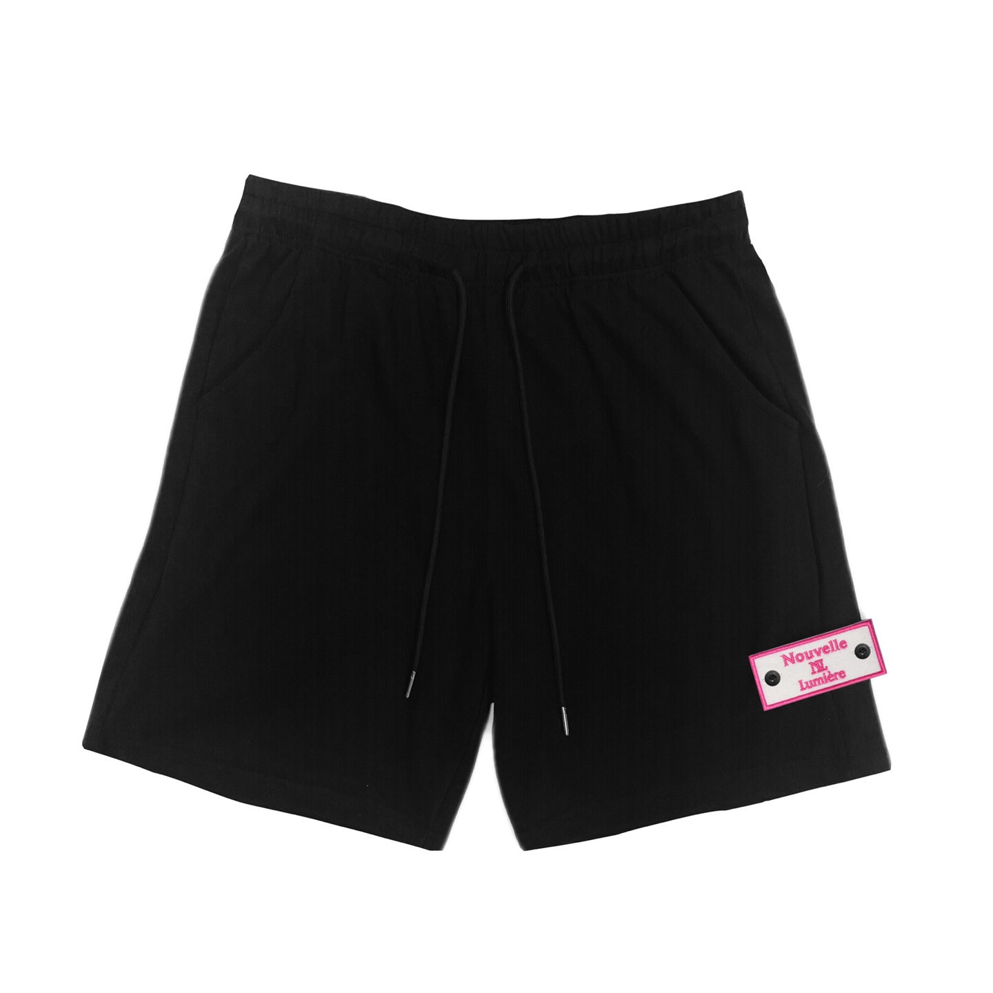 Nouvelmière Signature Black Shorts (Pink edition)