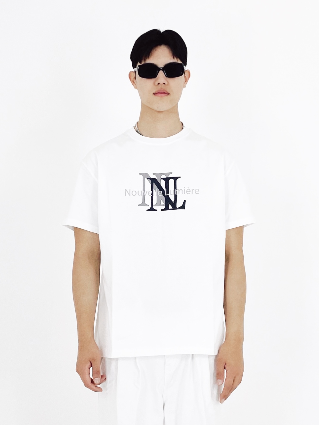 Nubelmiere Double Logo White Short-Sleeved T-Shirt