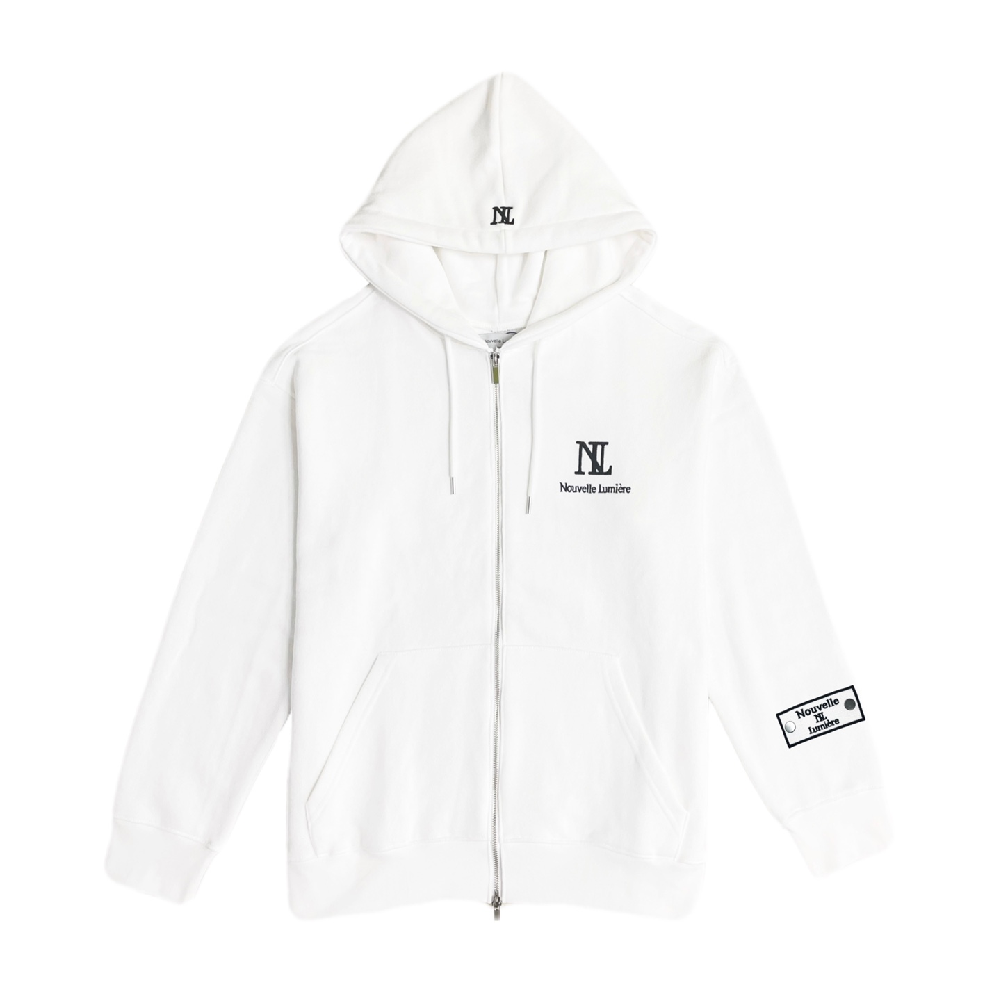 Nubelmiere White Hood Zip-Up White and Pen