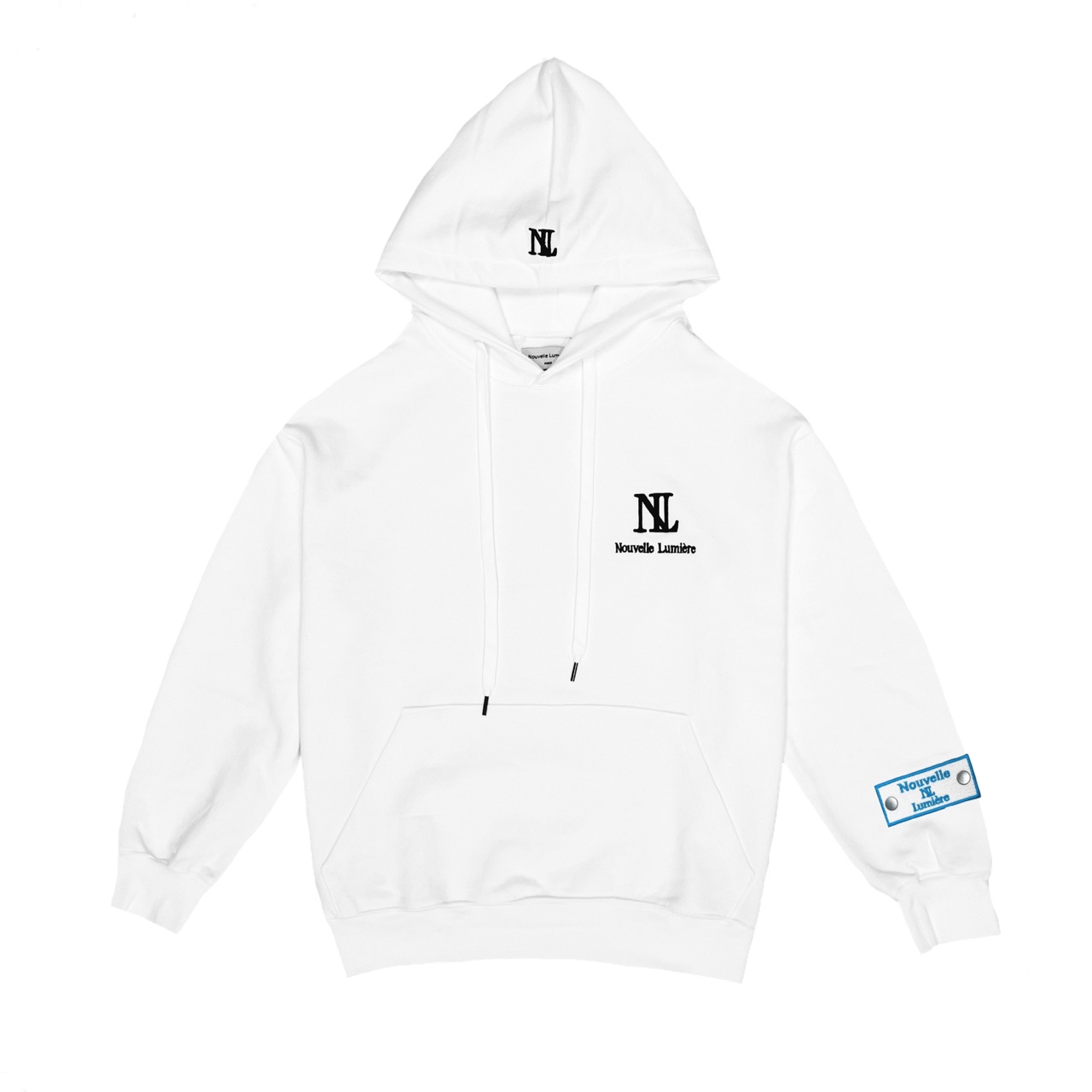 Nouvelle Miere White Hoodie Coral Blue and Pen