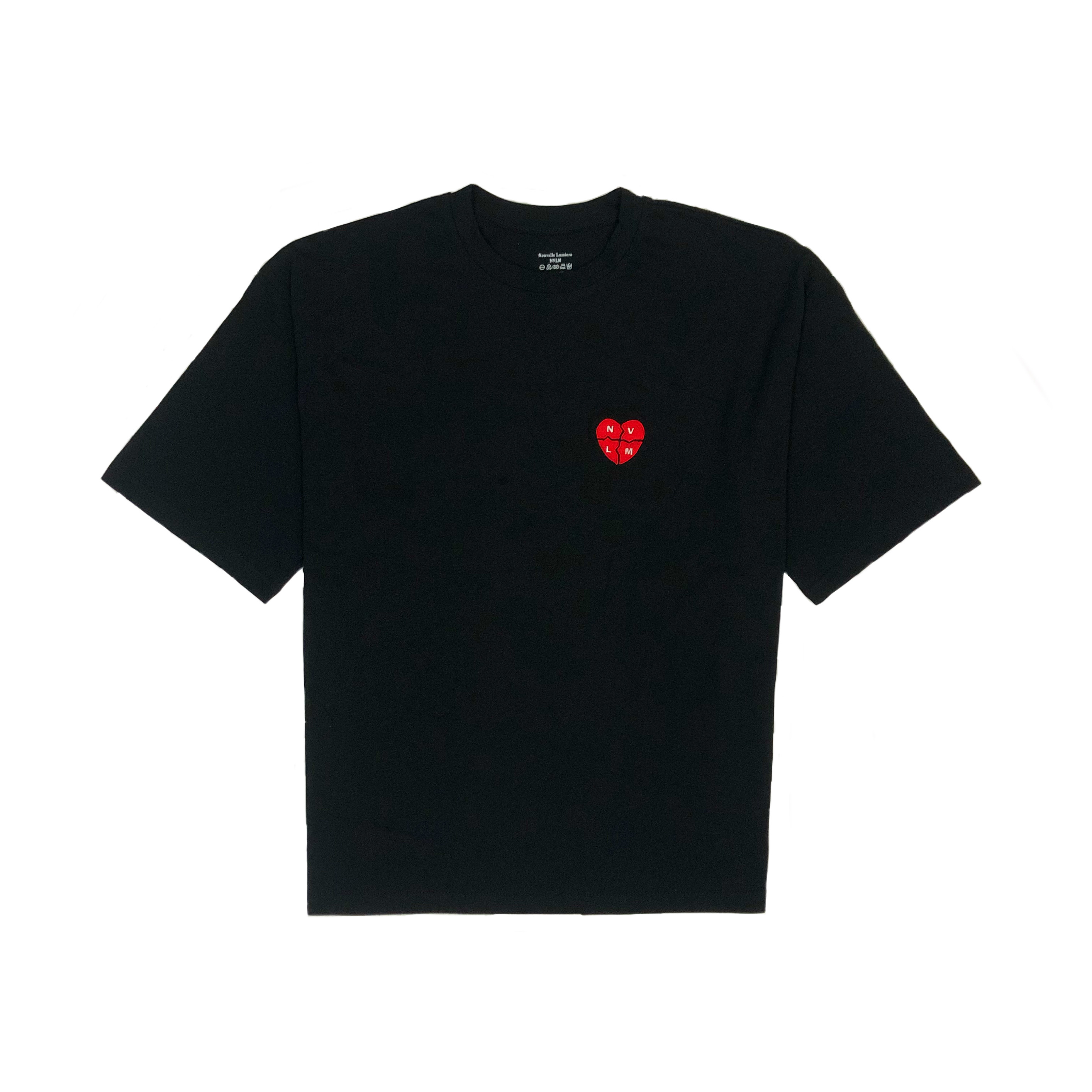 Nouvelle Miere Heart Black Short-Sleeved T-Shirt