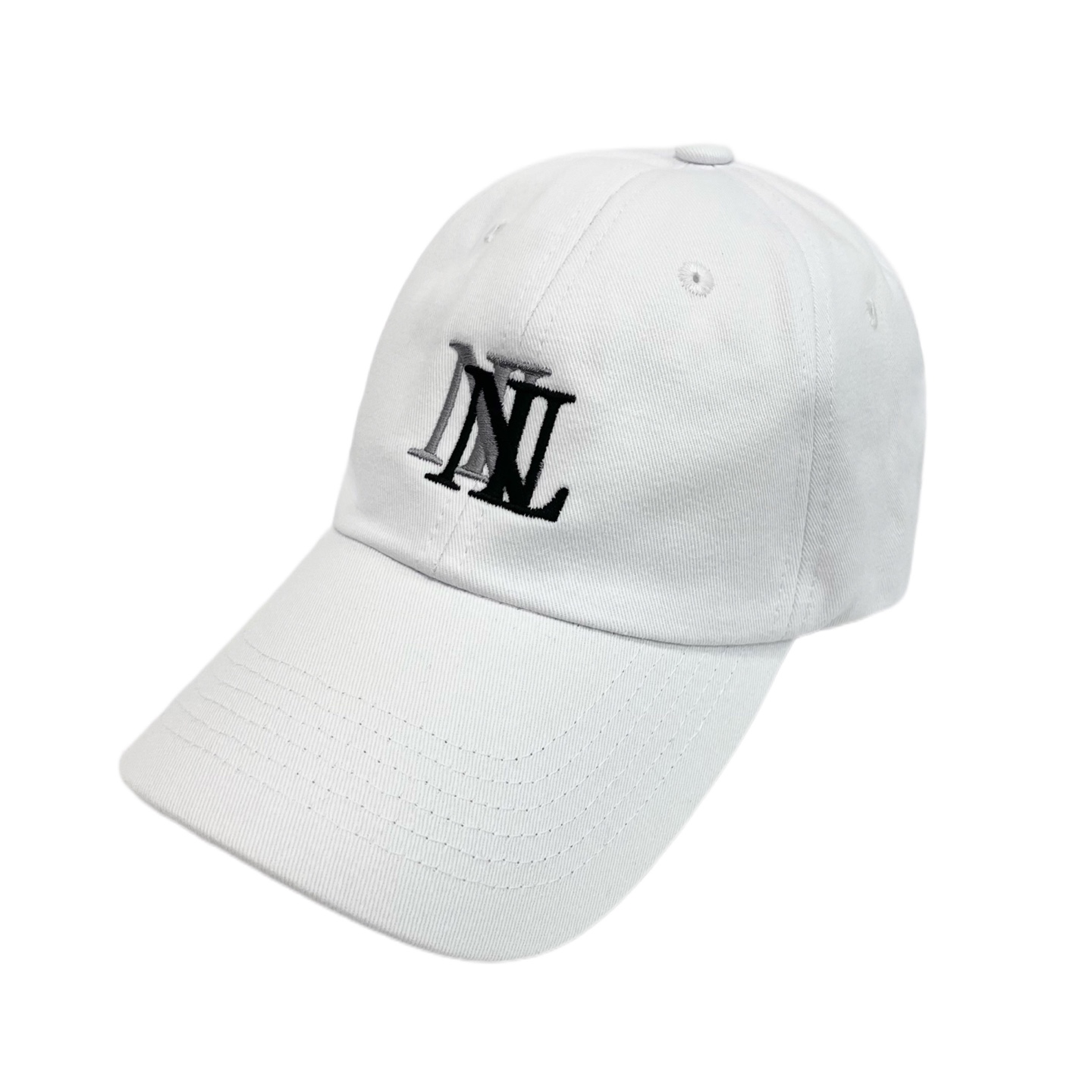 ヌーベルミエール ダブルロゴ ホワイト ベースボールキャップ 帽子